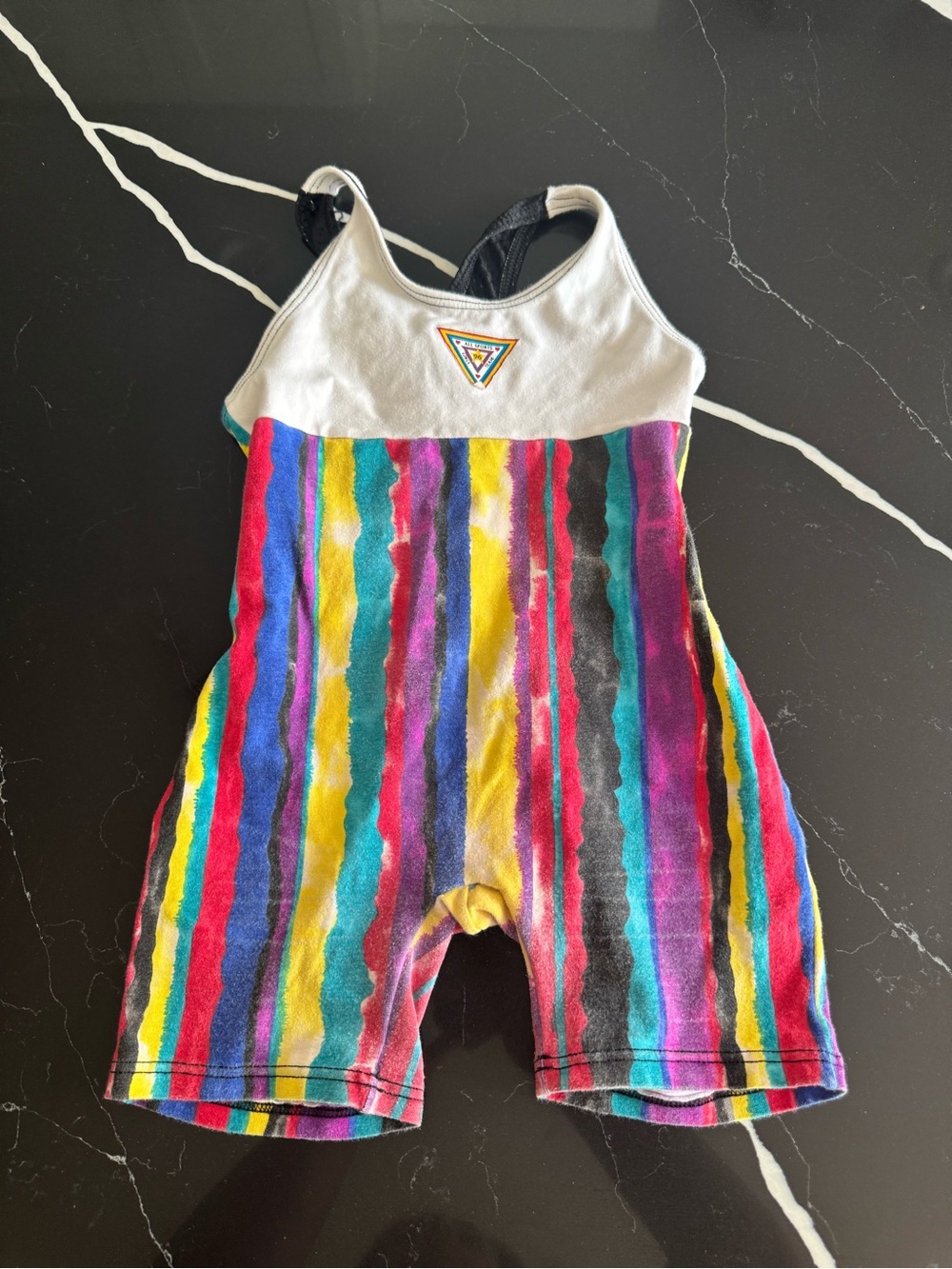 Kids Vintage 90s Multicolor Striped One-Piece Romper